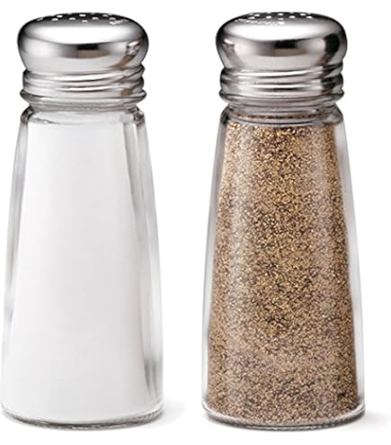 Salt and Pepper Shaker Set (Clear Glass) : Amazon.co.uk: Home